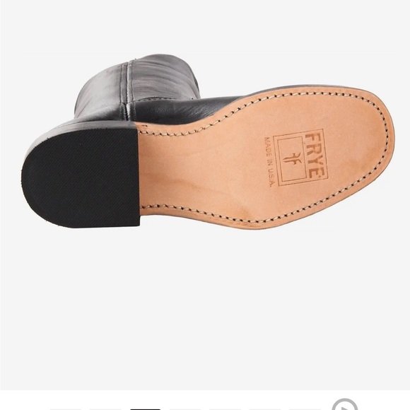 Frye 14L Campus Black Square Toe Pull On Riding Boots Women’s 8 Shoes Made in US - Picture 5 of 10